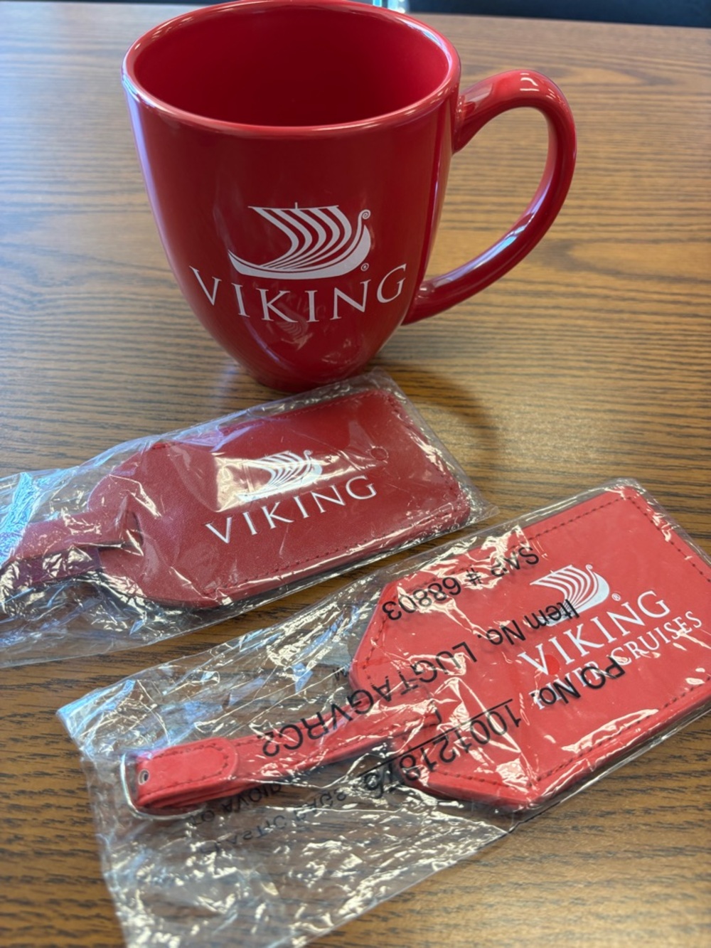 Red Ceramic Mug with Matching Travel Accessories